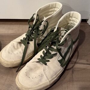 Vans Sk8-Hi – White & Olive Green – Men’s Size